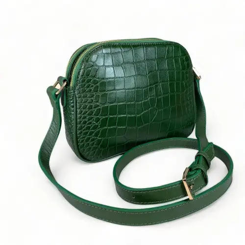 Green Leather Crossbody Bag For Women