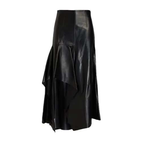 Women's Asymmetric Leather Skirt