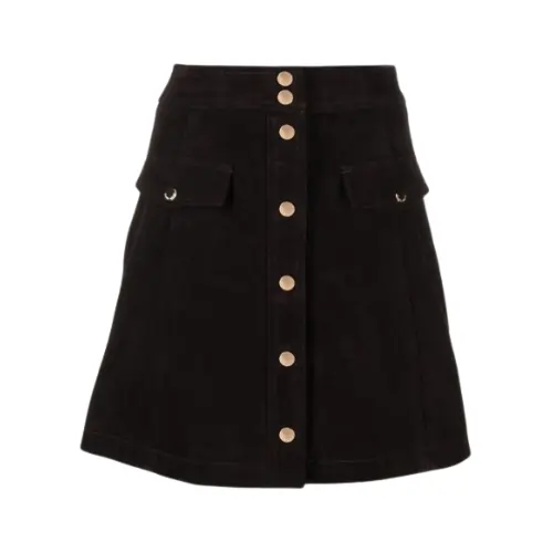 Women's Black Button-down Skirt